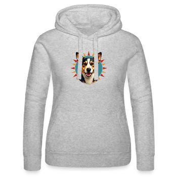 Corgi Strahlende Sonne - Frauen Kapuzen Sweater von Russell - Grau meliert - Vorne - Marisol (170cm)