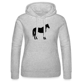 Pferde Silhouette Druck - Frauen Kapuzen Sweater von Russell - Grau meliert - Vorne - Marisol (170cm)