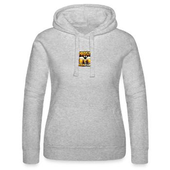 Cheers It's Beer O'Clock - Women’s Hooded Sweater by Russell - heather grey - Front - Marisol (170cm)