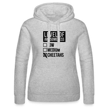 Cheetah - Women’s Hooded Sweater by Russell - heather grey - Front - Marisol (170cm)