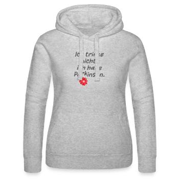 Ich trinke nicht, ich habe Parkinson. - Frauen Kapuzen Sweater von Russell - Grau meliert - Vorne - Marisol (170cm)
