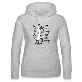 Gans schön viel Meinung für so wenig Ahnung - Frauen Kapuzen Sweater von Russell - Grau meliert - Vorne - Marisol (170cm)