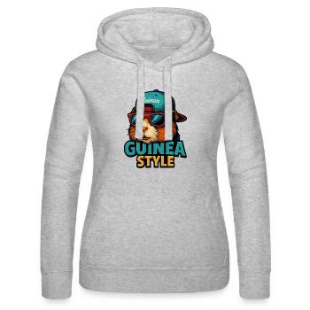 Guinea Style: Sunglasses Pig - Women’s Hooded Sweater by Russell - heather grey - Front - Marisol (170cm)