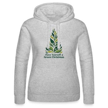 Eco Friendly Green Christmas Tree - Women’s Hooded Sweater by Russell - heather grey - Front - Marisol (170cm)
