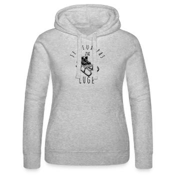 Je peux pas, j'ai Luge - Sweat à capuche Russell Femme - gris chiné - Devant - Marisol (170cm)