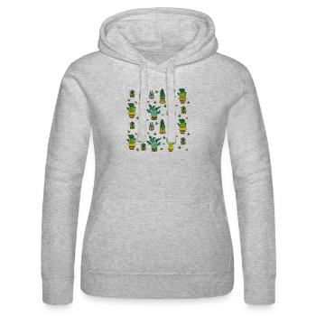 Motif de cactus - Sweat à capuche Russell Femme - gris chiné - Devant - Marisol (170cm)