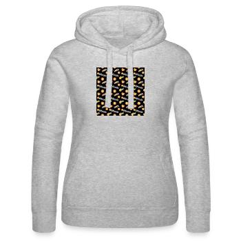 Bitcoin-Muster - Krypto - Kryptowährung - BTC - Frauen Kapuzen Sweater von Russell - Grau meliert - Vorne - Marisol (170cm)