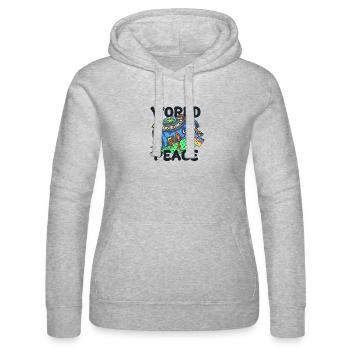420 Paix mondiale Alienkush - Sweat à capuche Russell Femme - gris chiné - Devant - Marisol (170cm)