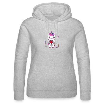 Fiançailles Saint-Valentin Love Fête des mères Licorne - Sweat à capuche Russell Femme - gris chiné - Devant - Marisol (170cm)