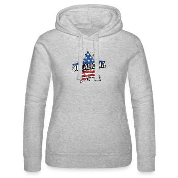 Oklahoma - USA - United States of America - Women’s Hooded Sweater by Russell - heather grey - Front - Marisol (170cm)