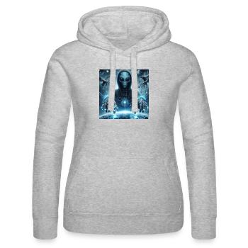 Astrophysique Spiritualité - Sweat à capuche Russell Femme - gris chiné - Devant - Marisol (170cm)