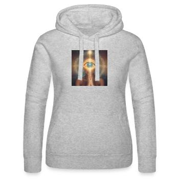 Weltall Spiritualität - Frauen Kapuzen Sweater von Russell - Grau meliert - Vorne - Marisol (170cm)