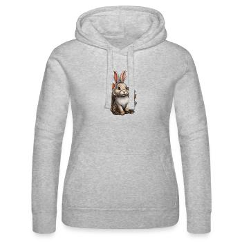 Hase Ostern Süß - Frauen Kapuzen Sweater von Russell - Grau meliert - Vorne - Marisol (170cm)