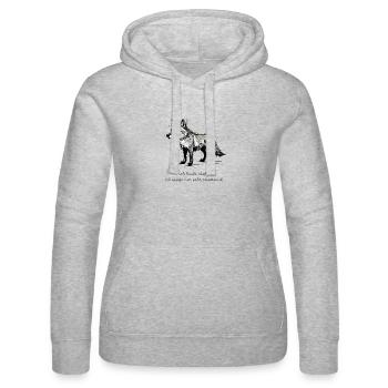 Wolf Spruch "Ich heule nicht, ich singe nur sehr e - Frauen Kapuzen Sweater von Russell - Grau meliert - Vorne - Marisol (170cm)