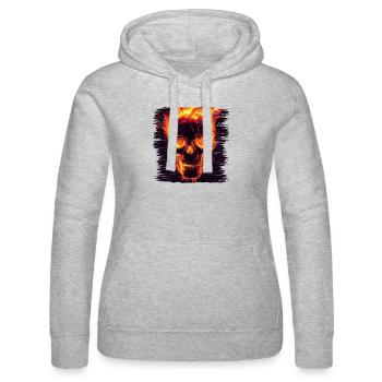 Custom Painting steht für Individualität - Frauen Kapuzen Sweater von Russell - Grau meliert - Vorne - Marisol (170cm)