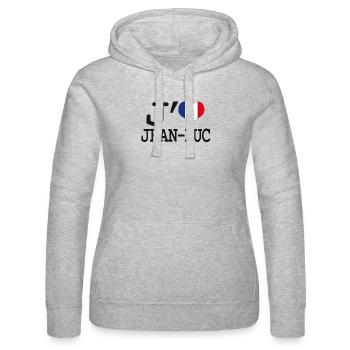 Ich liebe jean-luc - Frauen Kapuzen Sweater von Russell - Grau meliert - Vorne - Marisol (170cm)