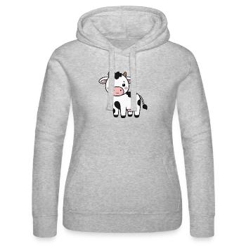Koe Koeien - Vrouwenhoodie van Russell - grijs gemêleerd - Voor - Marisol (170cm)