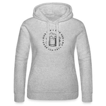 Bees here - Oder ich fall um! - Women’s Hooded Sweater by Russell - heather grey - Front - Marisol (170cm)
