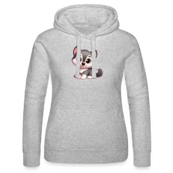 wolf 11 - Sweat à capuche Russell Femme - gris chiné - Devant - Marisol (170cm)
