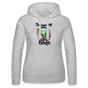Kopfhörer / Audio / Musik / Klang / cool - Frauen Kapuzen Sweater von Russell - Grau meliert - Vorne - Marisol (170cm)