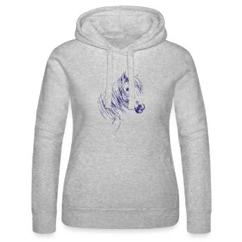 Cheval Equitation Chevaux Sport equestre - Sweat à capuche Russell Femme - gris chiné - Devant - Marisol (170cm)