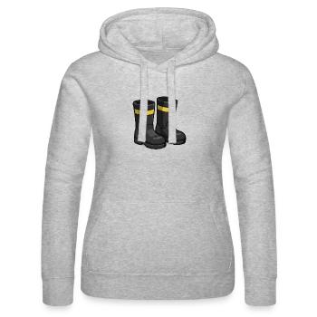 Bottes en caoutchouc Ruban jaune - Sweat à capuche Russell Femme - gris chiné - Devant - Marisol (170cm)