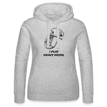 I Play Heavy Metal - Frauen Kapuzen Sweater von Russell - Grau meliert - Vorne - Marisol (170cm)
