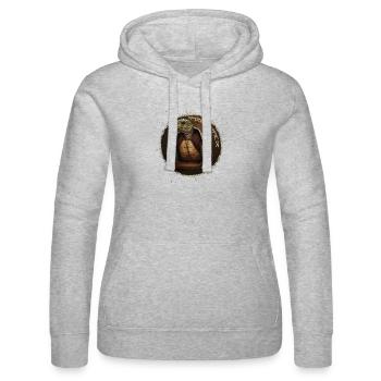 Trinktier mit Longdrink an der Bar - Frauen Kapuzen Sweater von Russell - Grau meliert - Vorne - Marisol (170cm)