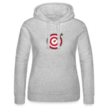 Zielscheibe Pfeil Treffer - Frauen Kapuzen Sweater von Russell - Grau meliert - Vorne - Marisol (170cm)