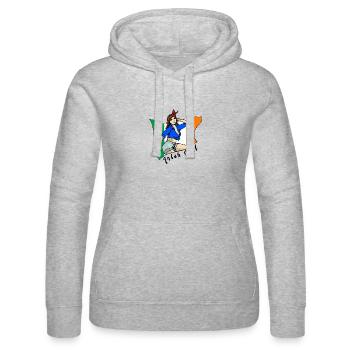 Irisches Mädchen Flaggen Design - Frauen Kapuzen Sweater von Russell - Grau meliert - Vorne - Marisol (170cm)