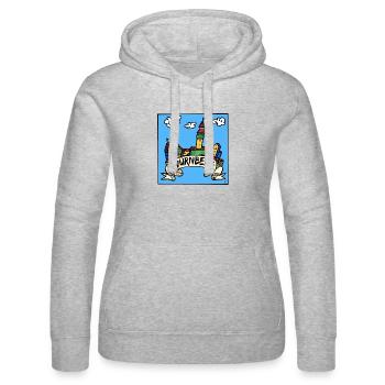 Nürnberg - Pop-Art - Fränkisch - Frauen Kapuzen Sweater von Russell - Grau meliert - Vorne - Marisol (170cm)