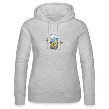Aquarell Landkarte Ecuador - Frauen Kapuzen Sweater von Russell - Grau meliert - Vorne - Marisol (170cm)