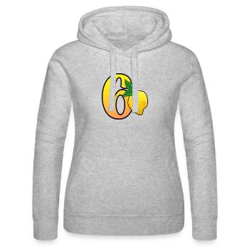 ZAHL 60. GEBURTSTAG - ZITRONE - Frauen Kapuzen Sweater von Russell - Grau meliert - Vorne - Marisol (170cm)