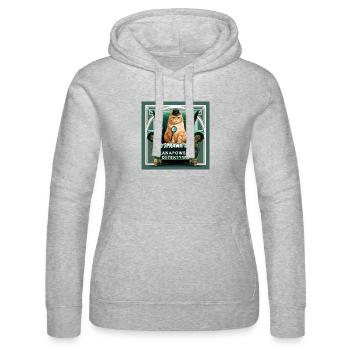 True Crime Cat - ein Fall für einen Couch-Potato-Detektiv - Frauen Kapuzen Sweater von Russell - Grau meliert - Vorne - Marisol (170cm)