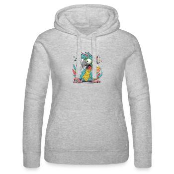 Cuclillo Perroquet Conception de dessin ludique | Coloré - Sweat à capuche Russell Femme - gris chiné - Devant - Marisol (170cm)