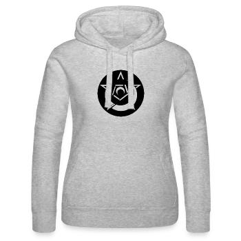 Mystischer Pentagramm-Kornkreis - Frauen Kapuzen Sweater von Russell - Grau meliert - Vorne - Marisol (170cm)