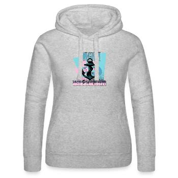 Maritime Anker mit Tau Design - Frauen Kapuzen Sweater von Russell - Grau meliert - Vorne - Marisol (170cm)