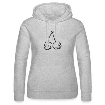 Crâne de cerisier – Motif effrayant d’Halloween - Sweat à capuche Russell Femme - gris chiné - Devant - Marisol (170cm)