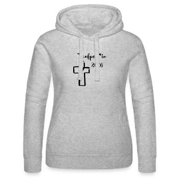 Baptism 2026 gender-appropriate sponsorship cross fish - Women’s Hooded Sweater by Russell - heather grey - Front - Marisol (170cm)