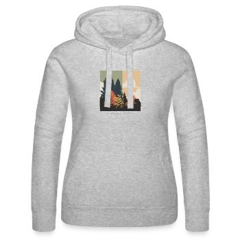 Herbstliche Waldsilhouette - Frauen Kapuzen Sweater von Russell - Grau meliert - Vorne - Marisol (170cm)