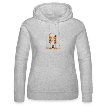 Kürbis Band mit Gitarren im Herbst Stil - Frauen Kapuzen Sweater von Russell - Grau meliert - Vorne - Marisol (170cm)