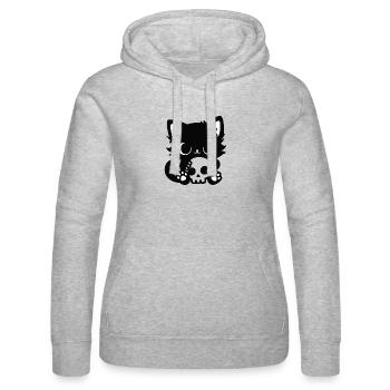 Chat mignon effrayant avec un crâne | Motif d’Halloween - Sweat à capuche Russell Femme - gris chiné - Devant - Marisol (170cm)