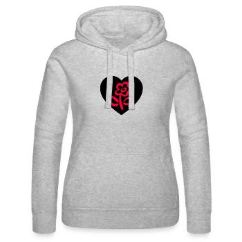 Flowers - Women’s Hooded Sweater by Russell - heather grey - Front - Marisol (170cm)