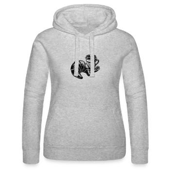 Café et croissant - Sweat à capuche Russell Femme - gris chiné - Devant - Marisol (170cm)