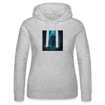 Waldgeist – Slawische dunkle Fantasy - Frauen Kapuzen Sweater von Russell - Grau meliert - Vorne - Marisol (170cm)