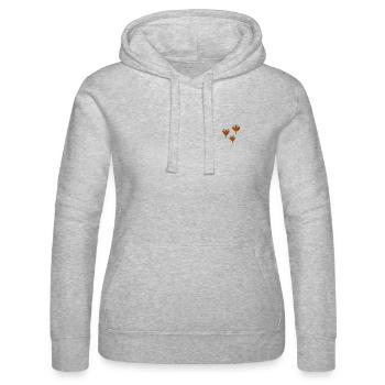 Tulipes brodées - Sweat à capuche Russell Femme - gris chiné - Devant - Marisol (170cm)