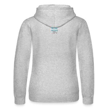 LIEBEVOLL wertvoll - Frauen Kapuzen Sweater von Russell - Grau meliert - Hinten - Marisol (170cm)