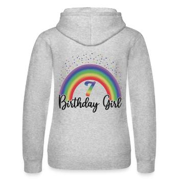 Mignon Rainbow 7 Birthday Girl, 8 ans B-day - Sweat à capuche Russell Femme - gris chiné - Dos - Marisol (170cm)