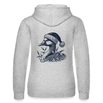 Weihnachtliche Gans Mit Lichterkette Tollpatsch - Frauen Kapuzen Sweater von Russell - Grau meliert - Hinten - Marisol (170cm)