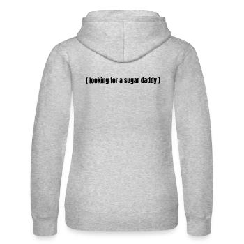 Looking for a Sugar Daddy – Lustiger Spruch - Frauen Kapuzen Sweater von Russell - Grau meliert - Hinten - Marisol (170cm)